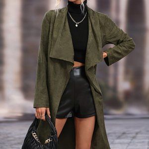 Brand New Waterfall Collar Open Front Coat